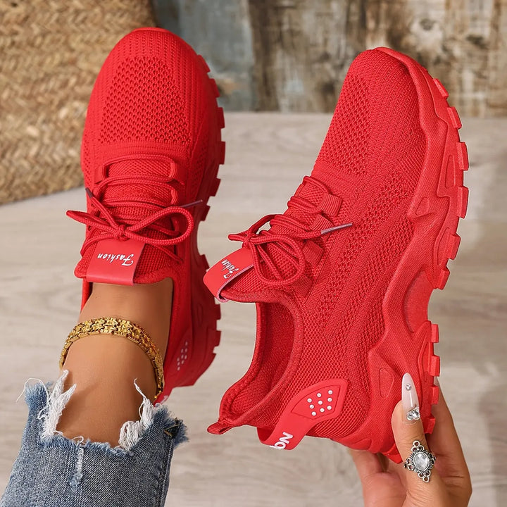 Beige Breathable Knit Sneakers Jasmine's Boutique Australia