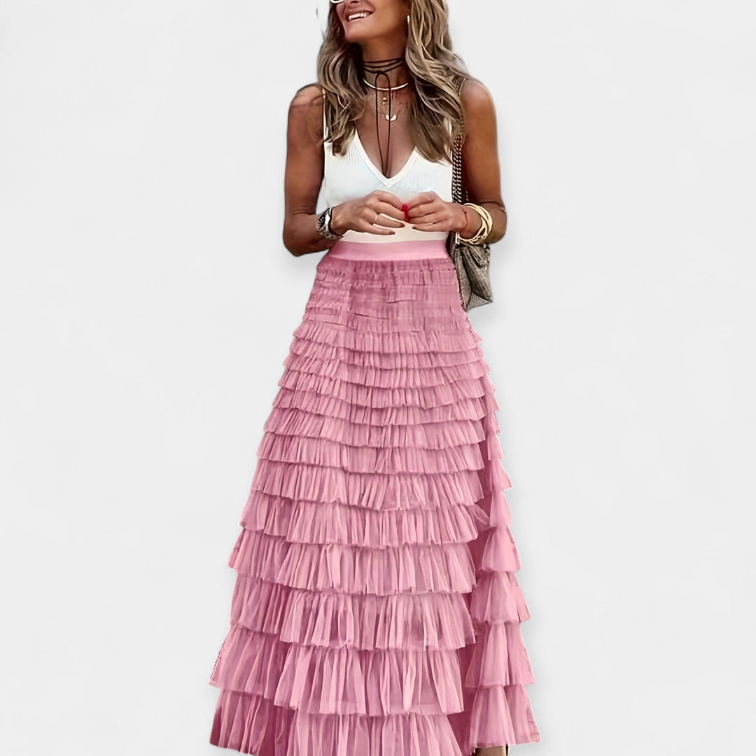 Boho Skirt with Mesh Satin Hem Jasmine's Boutique Australia