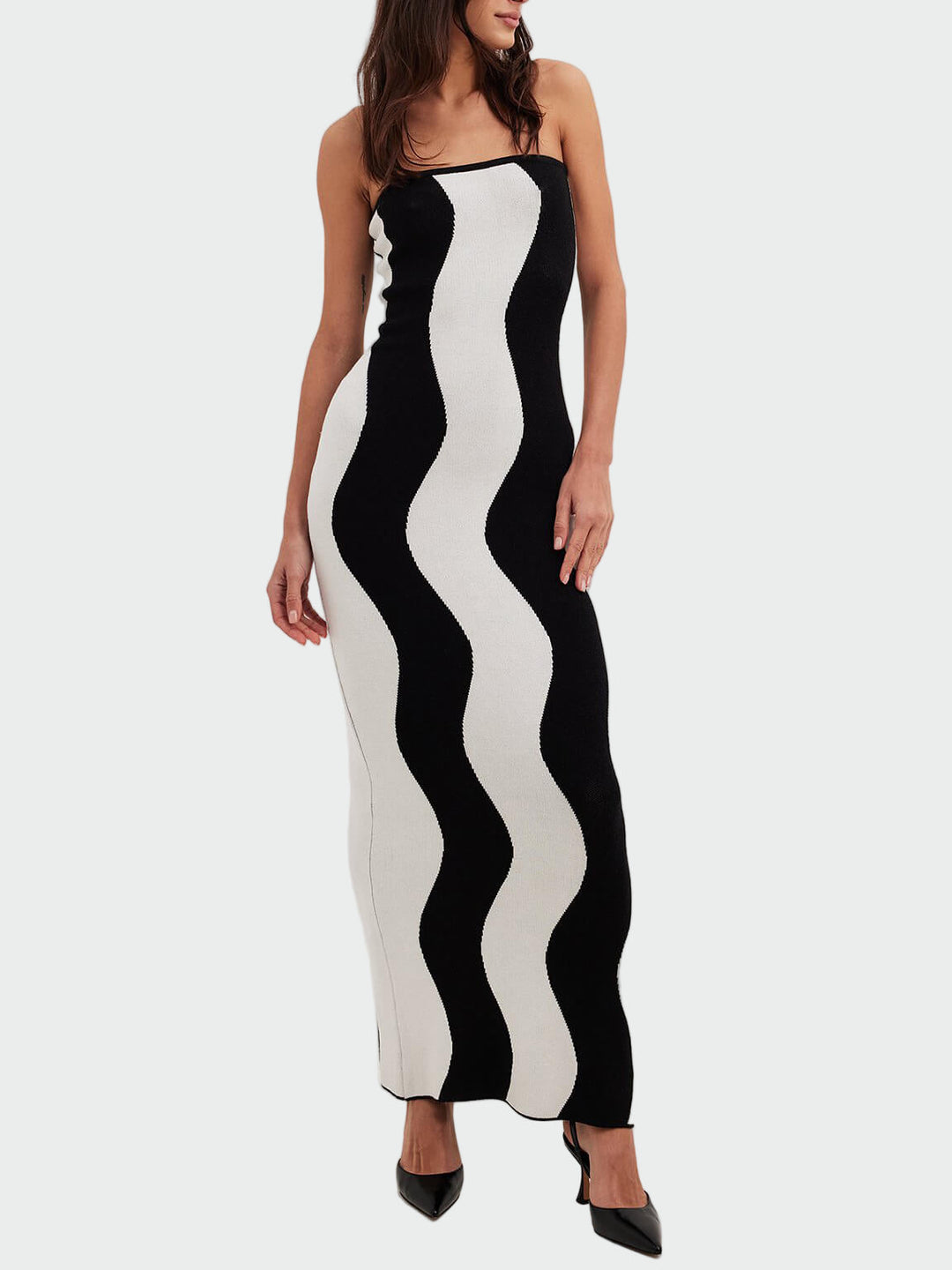 Wave Stripe Contrast Bandeau Midi Dress Jasmine's Boutique Australia