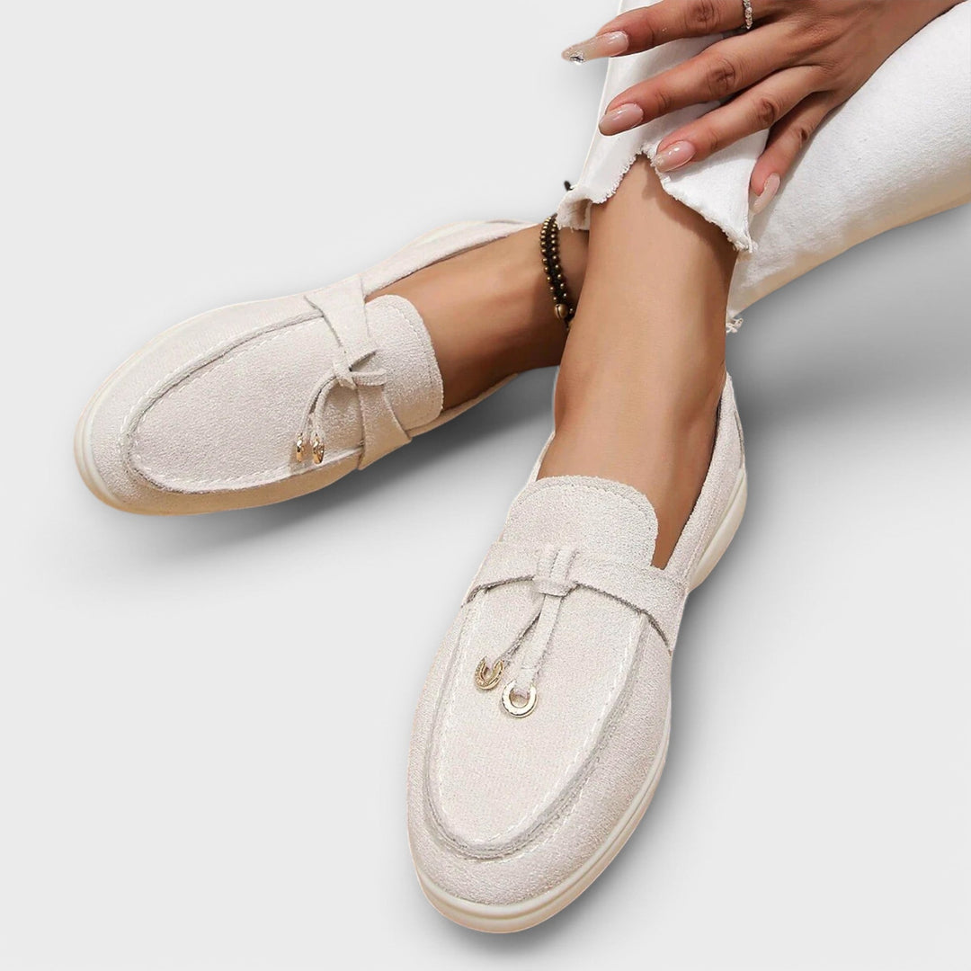Women's Beige Loafers with Decorative Laces Jasmine's Boutique Australia