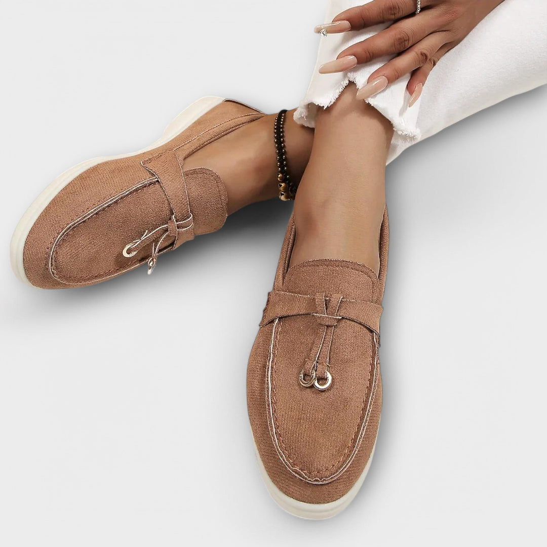 Women's Beige Loafers with Decorative Laces Jasmine's Boutique Australia
