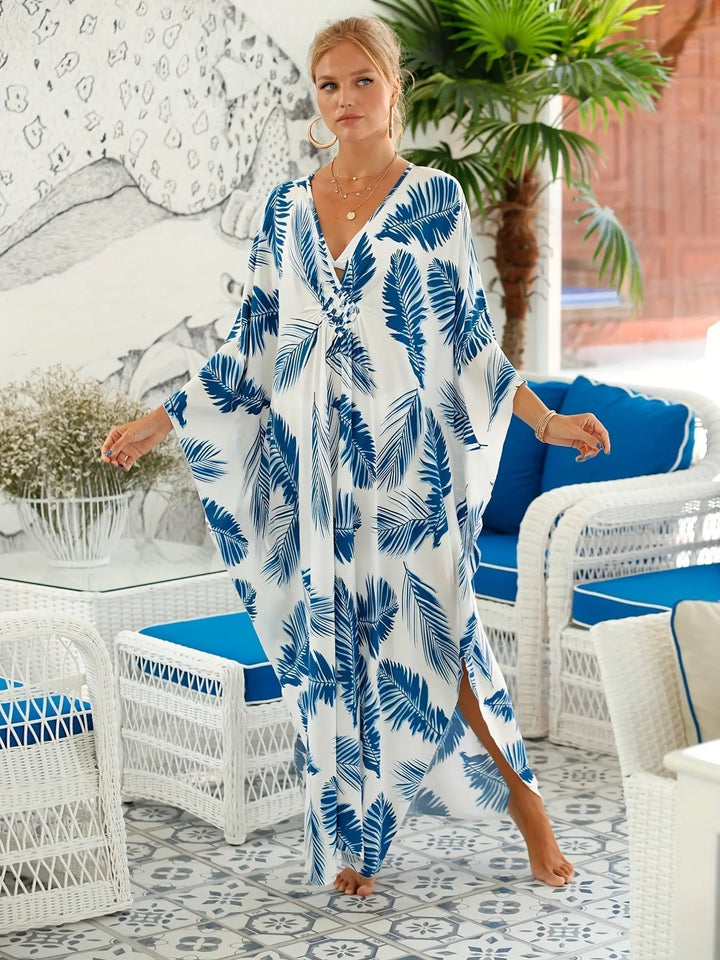 Ocean Breeze Palm Maxi Kaftan Jasmine's Boutique Australia