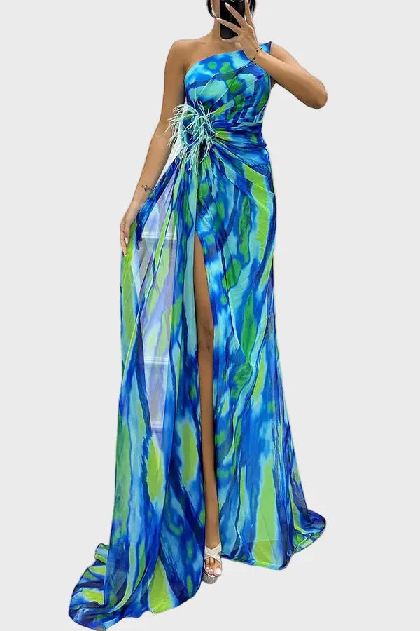 Ocean Glam Asymmetric Maxi Dress Jasmine's Boutique Australia