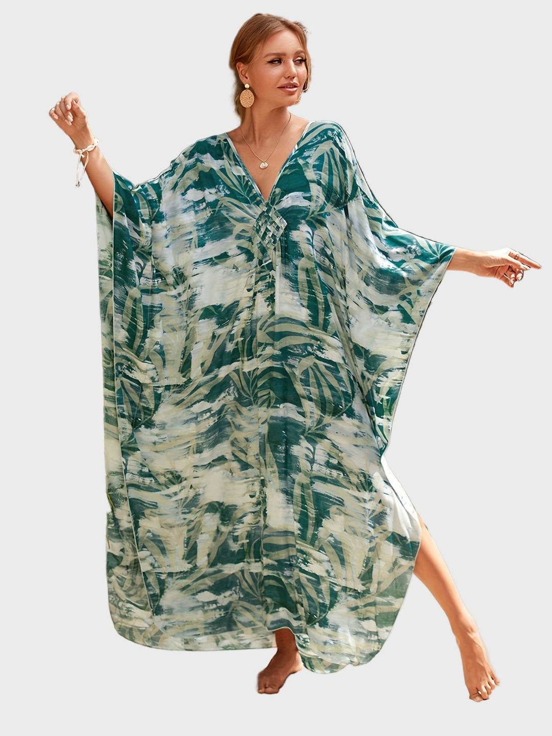 Tropical Leaf Kaftan Jasmine's Boutique Australia
