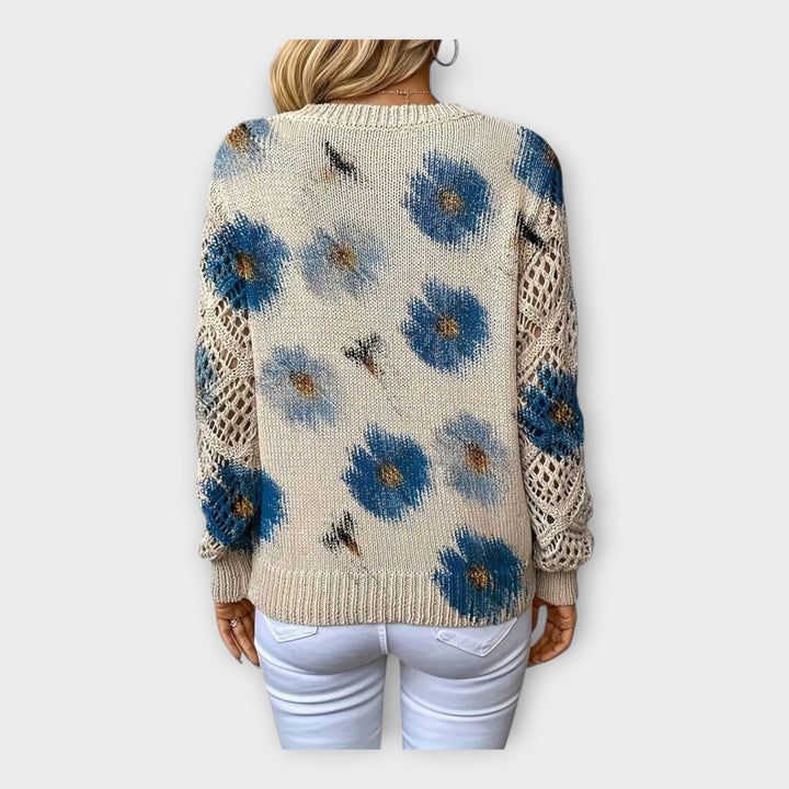 Knitted Blouse with Lace Details Liora Lane Boutique