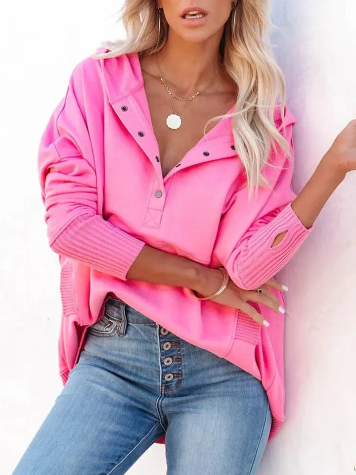 Relaxed Button-Up Hoodie Jasmine's Boutique Australia