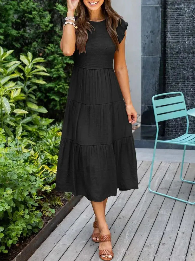 Rustic Charm Tiered Midi Dress Jasmine's Boutique Australia