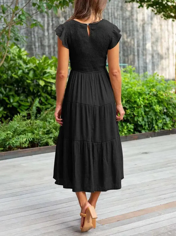 Rustic Charm Tiered Midi Dress Jasmine's Boutique Australia
