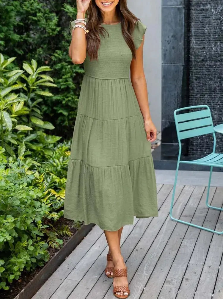 Rustic Charm Tiered Midi Dress Jasmine's Boutique Australia