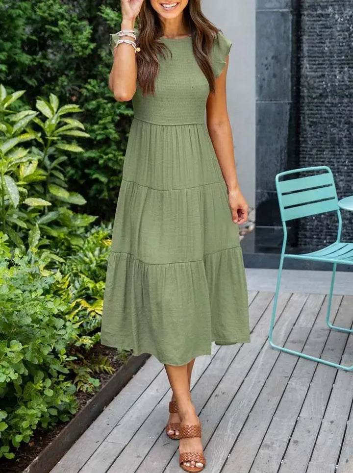 Rustic Charm Tiered Midi Dress Jasmine's Boutique Australia
