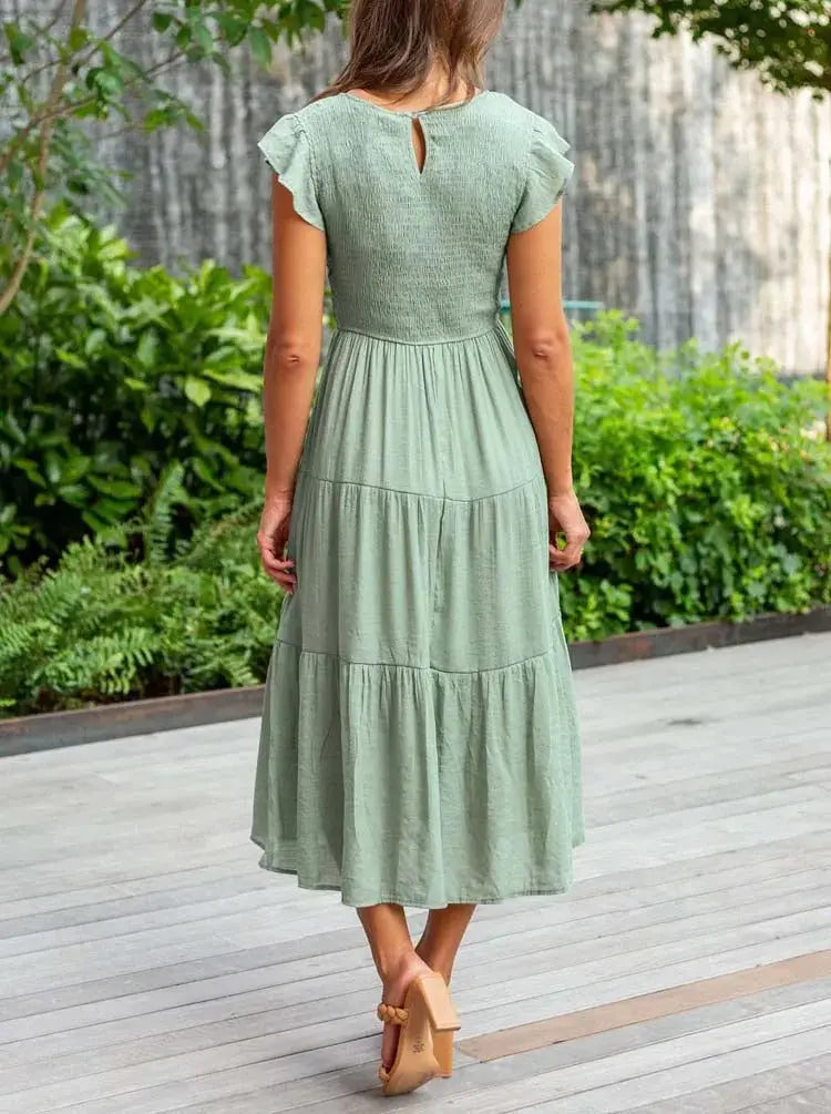 Rustic Charm Tiered Midi Dress Jasmine's Boutique Australia
