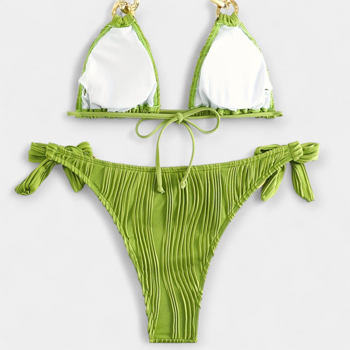 Striped Bikini Set with Ruffles Jasmine's Boutique Australia