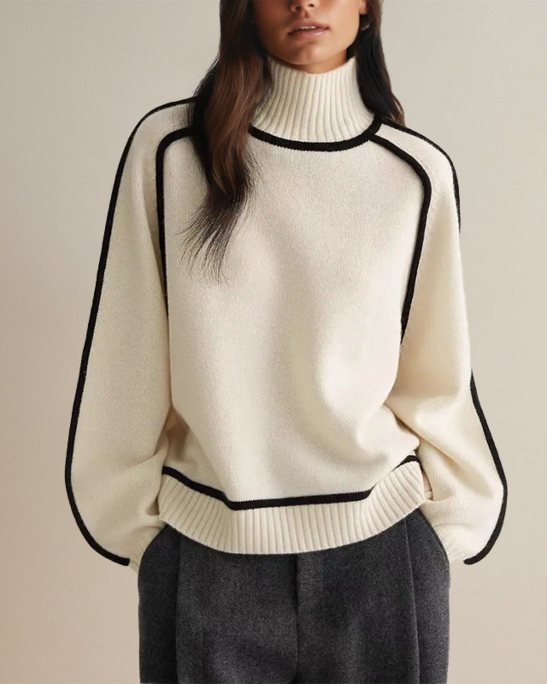 Claire | Elegant Turtleneck  Liora Lane Boutique New Arrivals White / UK 14-16 (XL) 49.95