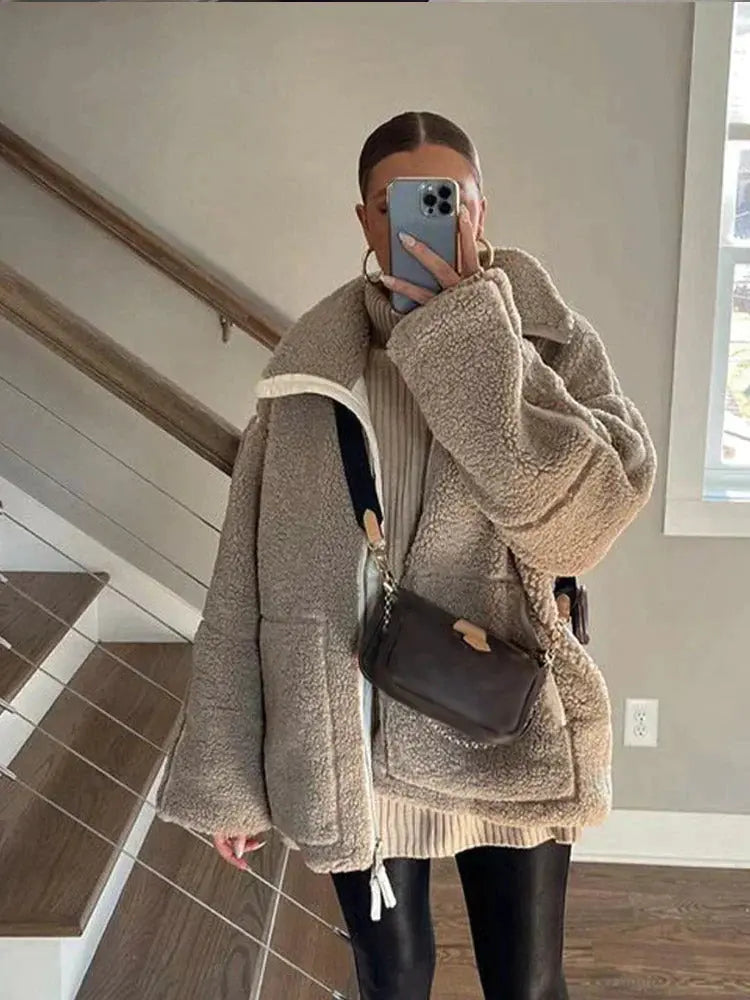 Cozy Sherpa Zip-Up Jacket Jasmine's Boutique Australia