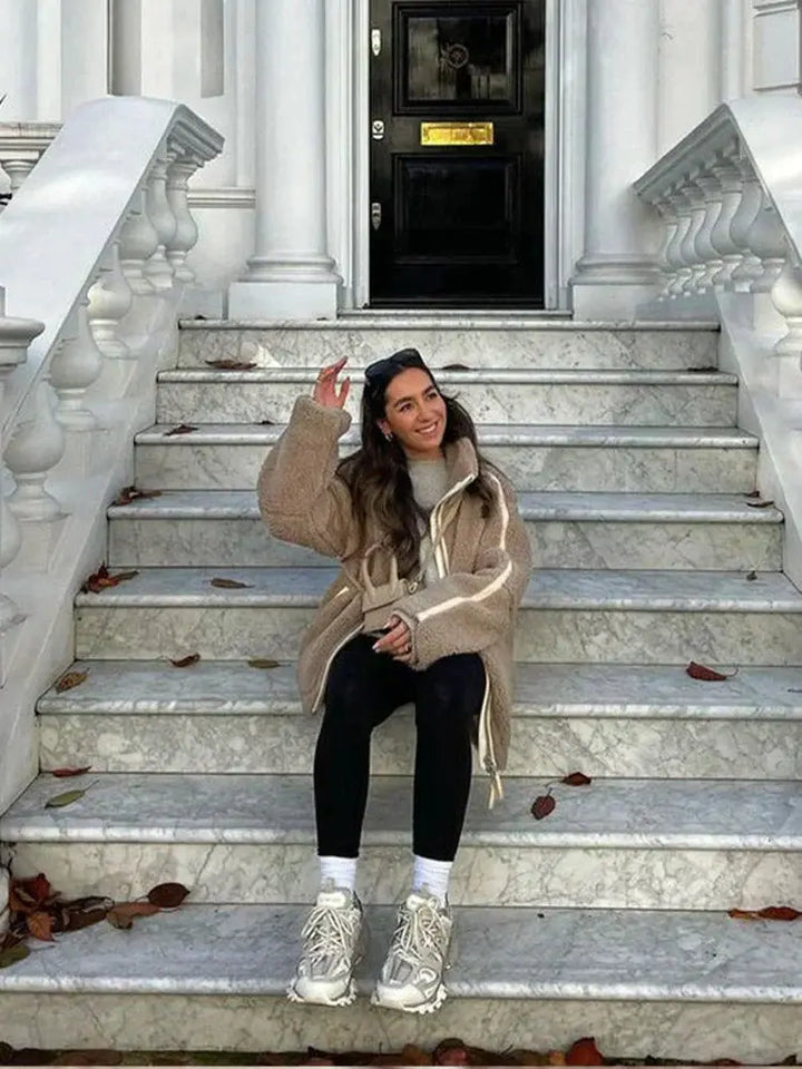 Cozy Sherpa Zip-Up Jacket Jasmine's Boutique Australia