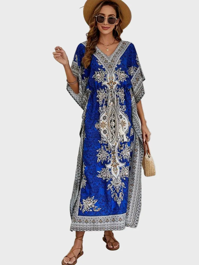 Boho Blue Maxi Dress Liora Lane Boutique