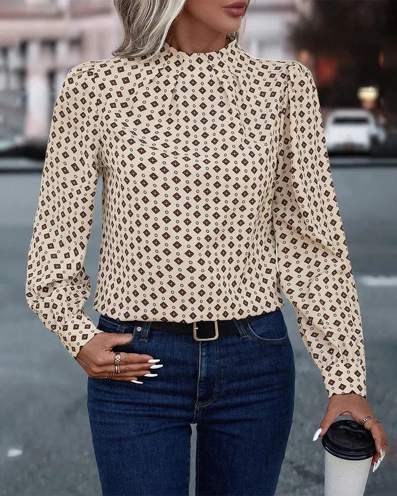 Vintage Charm Geometric Blouse Jasmine's Boutique Australia