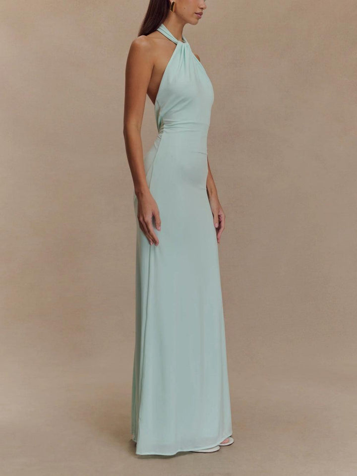 Elyna | Slinky Halter Maxi Dress Liora Lane Boutique