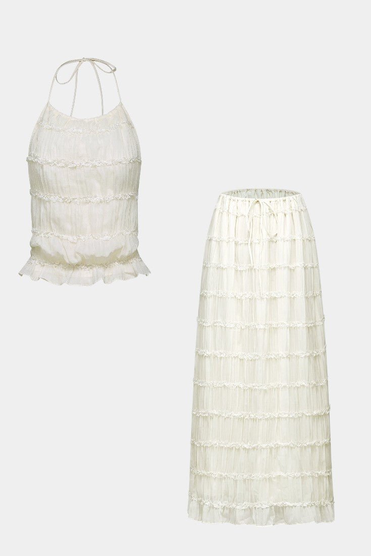 Eugenie | Pleated Top & Skirt Matching Set Liora Lane Boutique