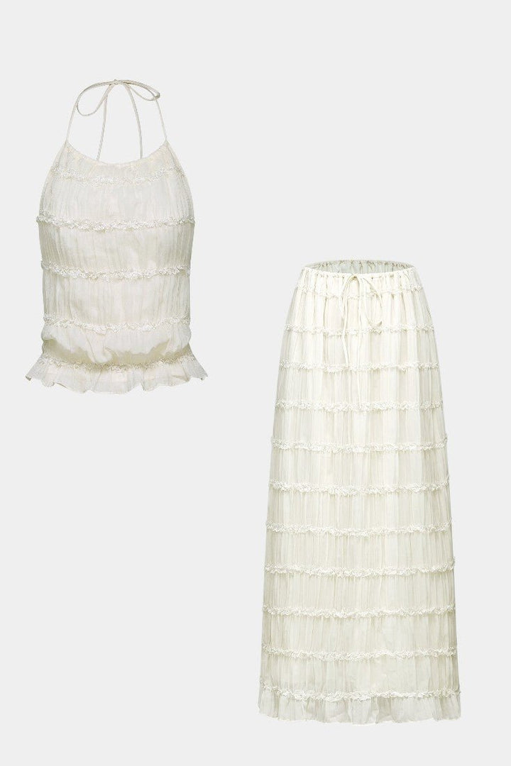 Eugenie | Pleated Top & Skirt Matching Set Liora Lane Boutique