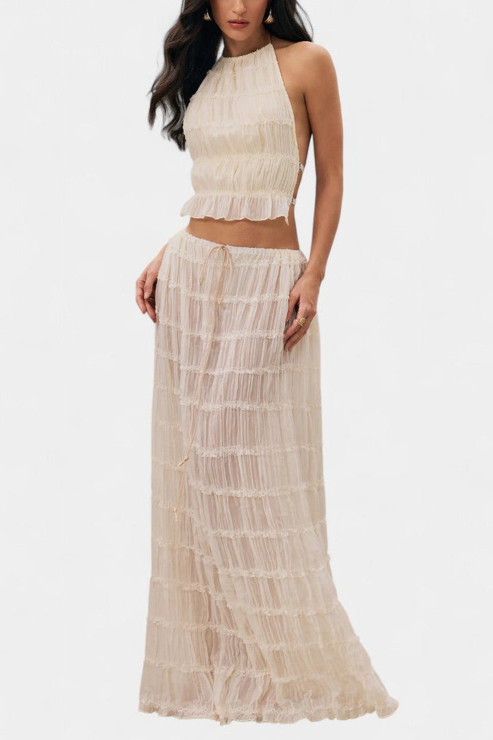 Eugenie | Pleated Top & Skirt Matching Set Liora Lane Boutique