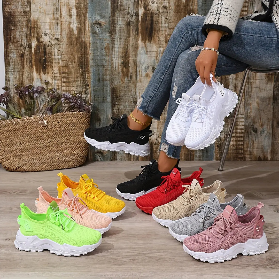 Beige Breathable Knit Sneakers Jasmine's Boutique Australia