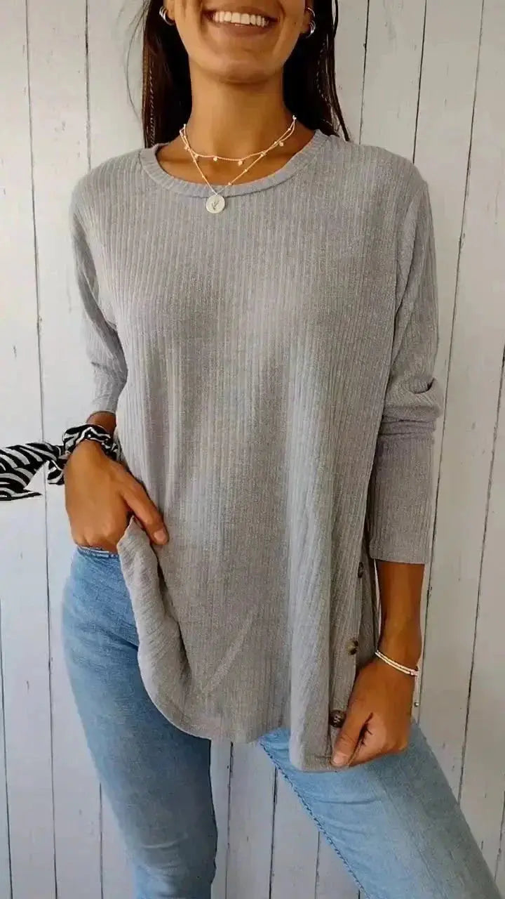 Soft Blush Ribbed Long Sleeve Top Jasmine's Boutique Australia
