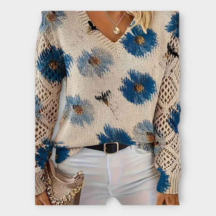 Knitted Blouse with Lace Details Liora Lane Boutique