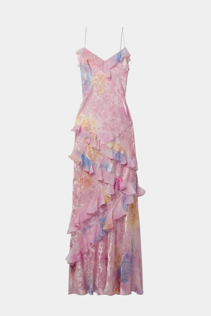 Fawn | Floral Ruffle Maxi Dress Liora Lane Boutique