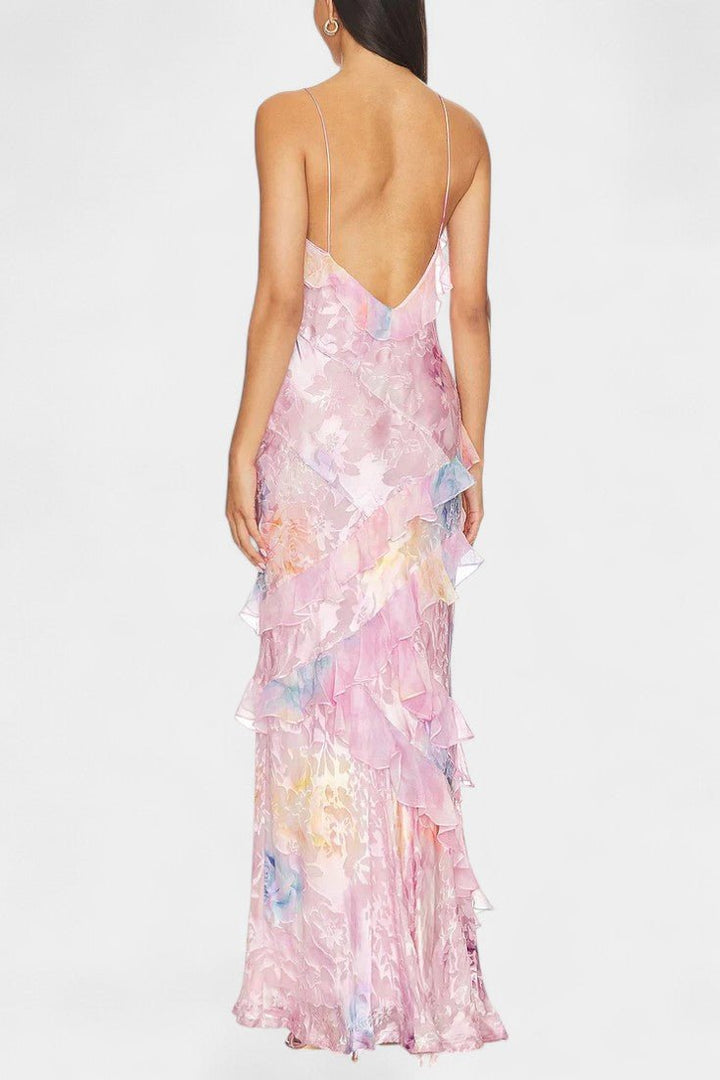 Fawn | Floral Ruffle Maxi Dress Liora Lane Boutique