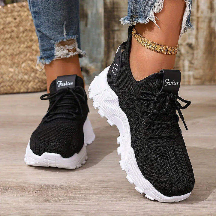 Beige Breathable Knit Sneakers Jasmine's Boutique Australia