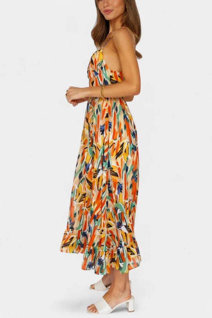 Fiona | Vibrant Print Midi Dress Liora Lane Boutique