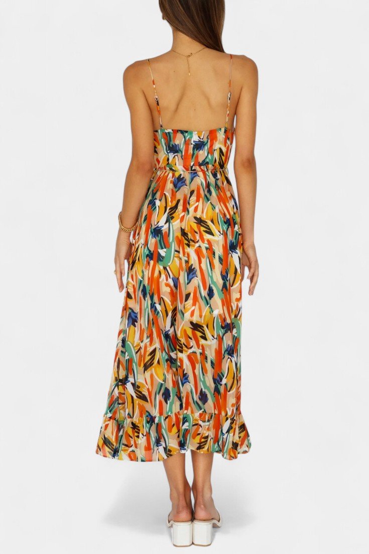 Fiona | Vibrant Print Midi Dress Liora Lane Boutique