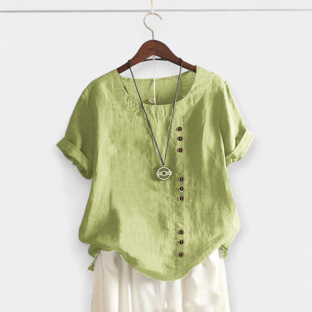Short-Sleeve Button-Up Blouse Jasmine's Boutique Australia