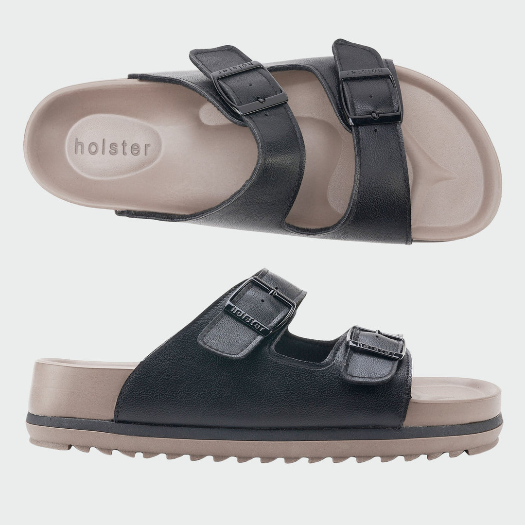 Black Double Strap Comfort Sandals Jasmine's Boutique Australia