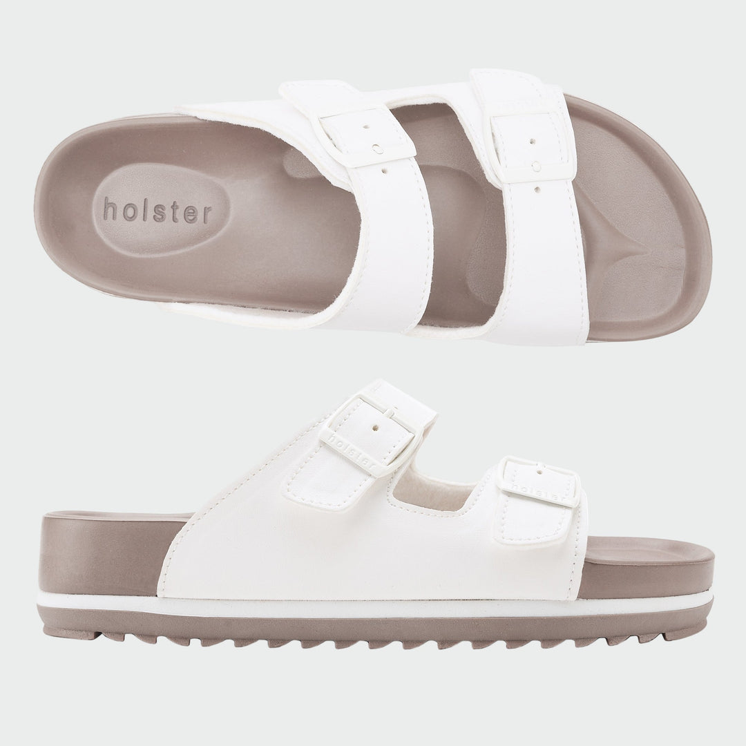 White Double Strap Comfort Sandals Jasmine's Boutique Australia