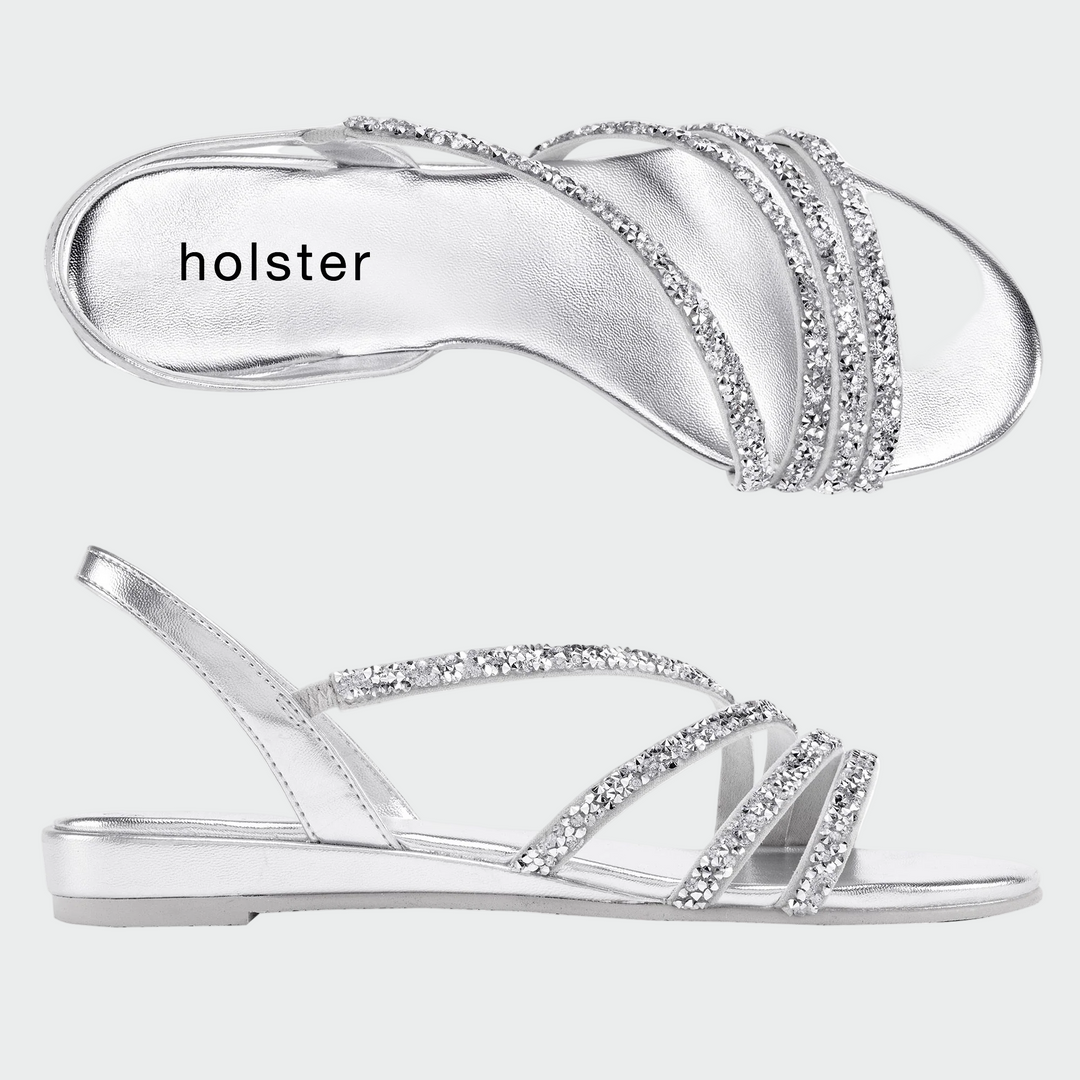 Party Low Wedge - Silver Jasmine's Boutique Australia