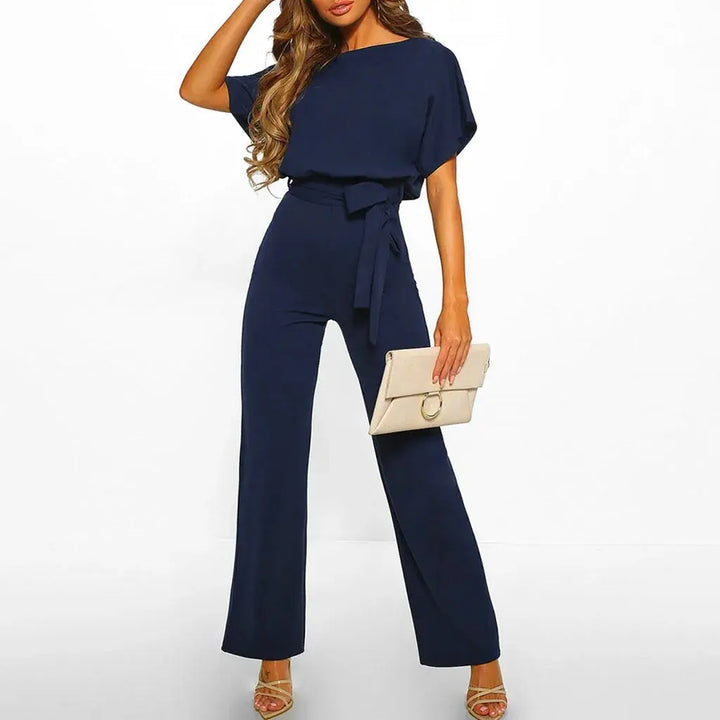 Elegant Sandstone Belted Jumpsuit Jasmine's Boutique Australia