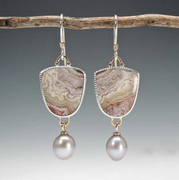 Vintage Natural Stone Pearl Earrings Jasmine's Boutique Australia