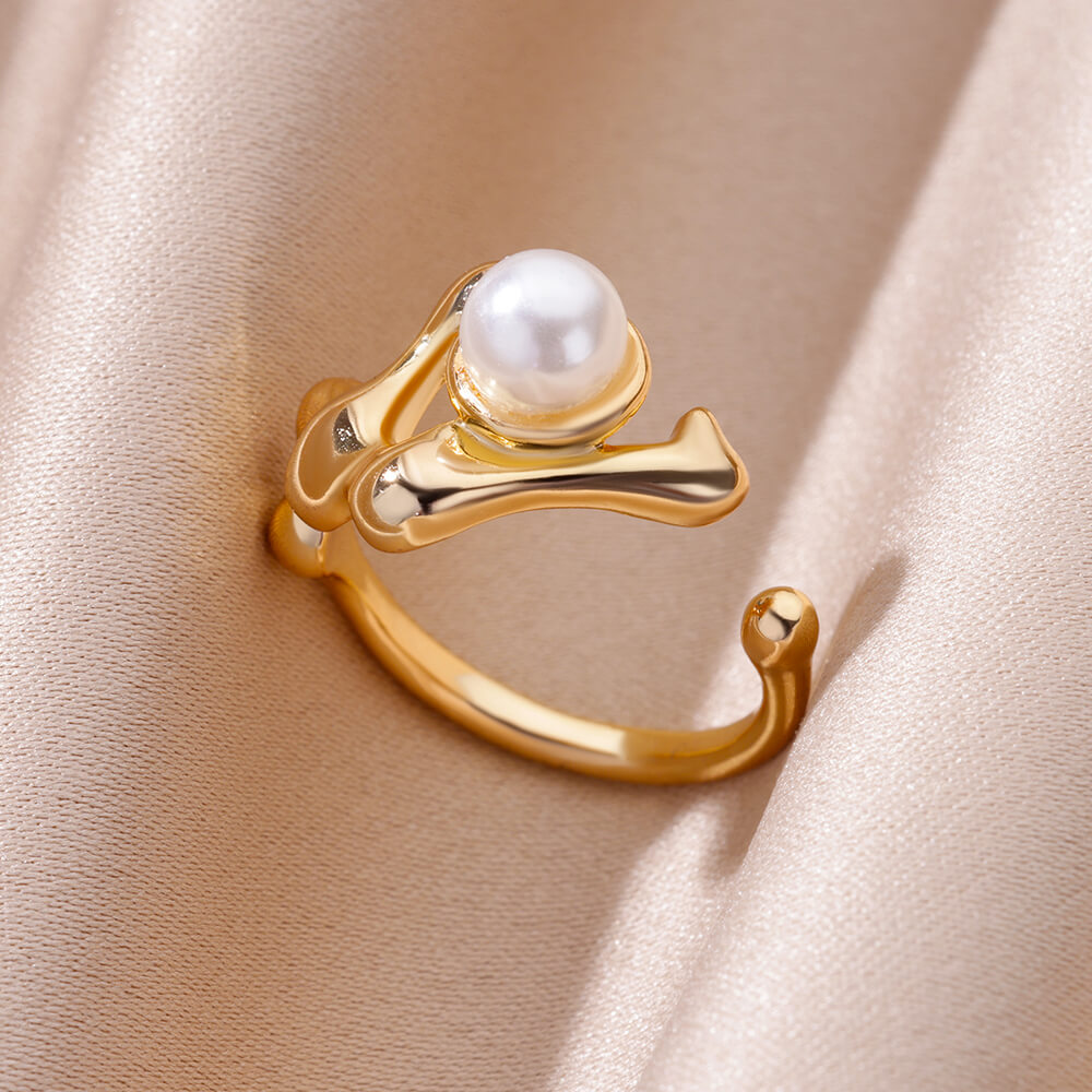 Golden Pearl Ring Jasmine's Boutique Australia
