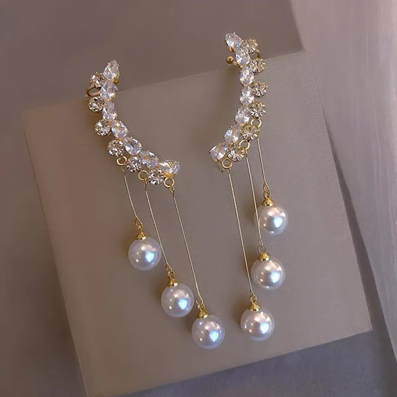 Elegant Dangling Pearl Earrings Jasmine's Boutique Australia
