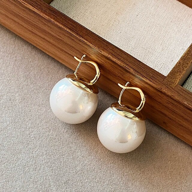 Elegant Big Pearl Earrings Jasmine's Boutique Australia