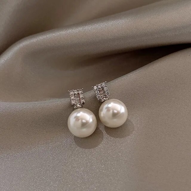 Elegant Zirconia Pearl Earrings Jasmine's Boutique Australia