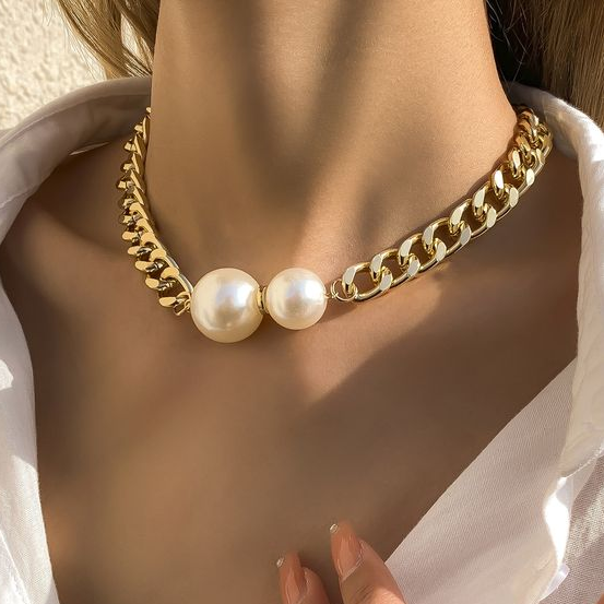 Elegant Double Pearl Chain Necklace Jasmine's Boutique Australia