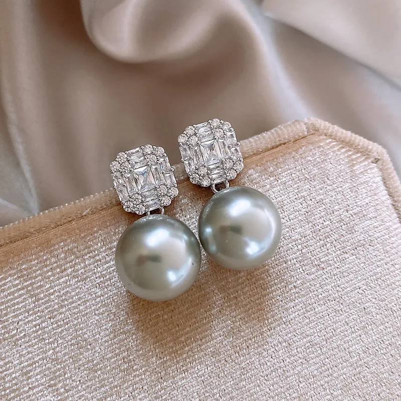 Elegant Bright Crystal Pearl Earrings Jasmine's Boutique Australia
