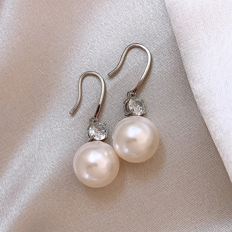 Elegant Inlaid Zirconia Pearl Earrings Jasmine's Boutique Australia