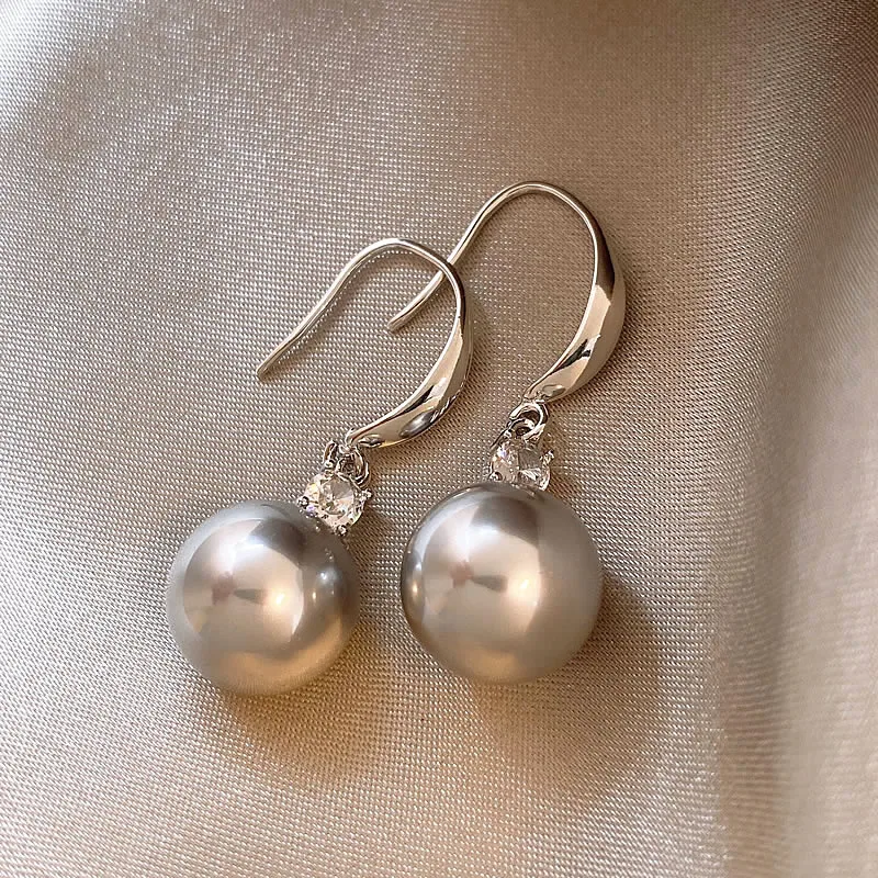 Elegant Inlaid Zirconia Pearl Earrings Jasmine's Boutique Australia