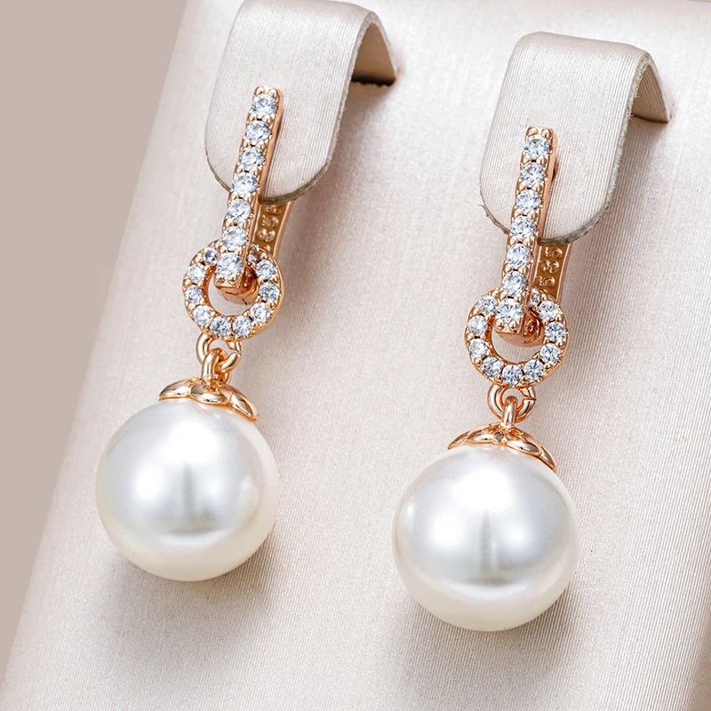 Elegant Bright Dangling Pearl Earrings Jasmine's Boutique Australia