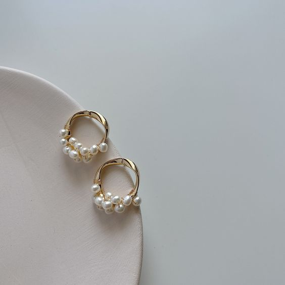 Elegant Inlaid Pearl Earrings Jasmine's Boutique Australia