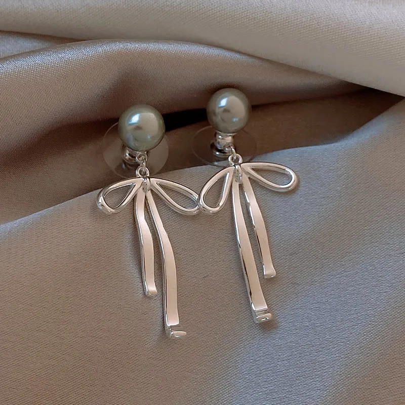 Elegant Bow Pearl Earrings Jasmine's Boutique Australia